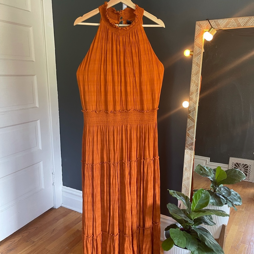 Just Taylor Size 14 Burnt Orange Dress
